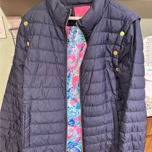 Lilly Pulitzer Navy Jacket with Pink Accents